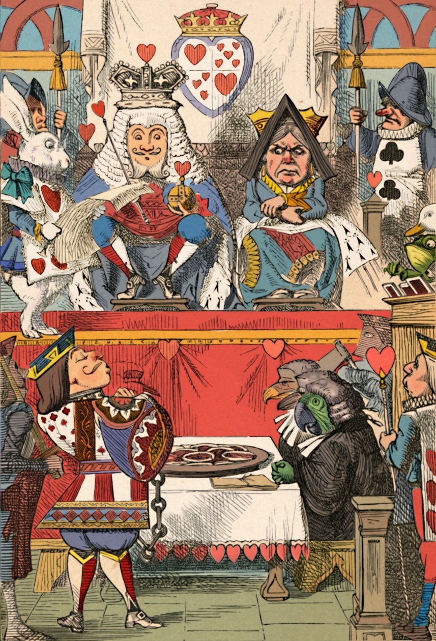 Kongen og dronningen av hjerter i retten, 1889 av John Tenniel