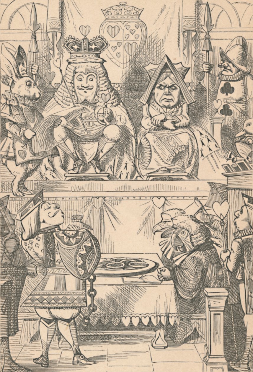 Kongen og dronningen av hjerter i retten, 1889 av John Tenniel