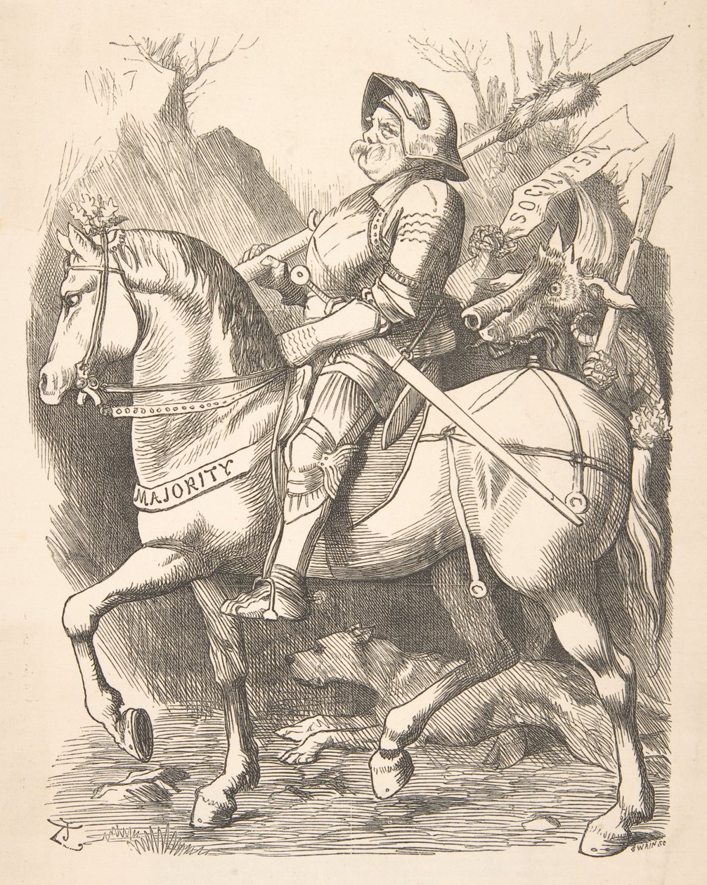 The Knight and His Companion Punch, 5. mars 1887, 1887. av John Tenniel