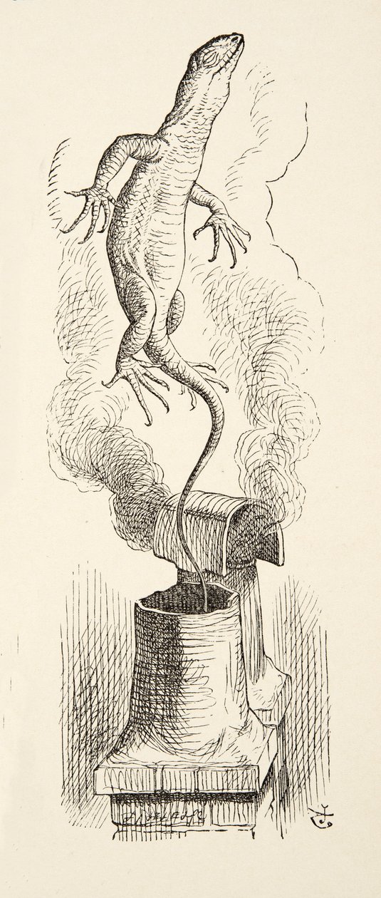 There Goes Bill!, fra Alices Adventures in Wonderland av Lewis Carroll (1832 - 98), pub. 1891 av John Tenniel