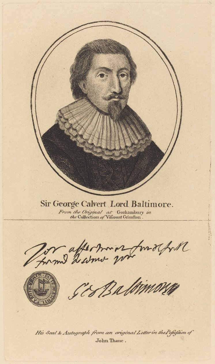 Sir George Calvert, Lord Baltimore av John Thane