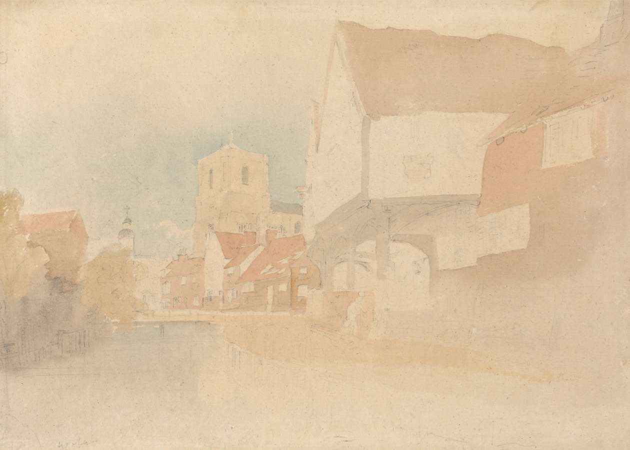 Utsikt over Waltham Abbey, Herts, Essex av John Thirtle