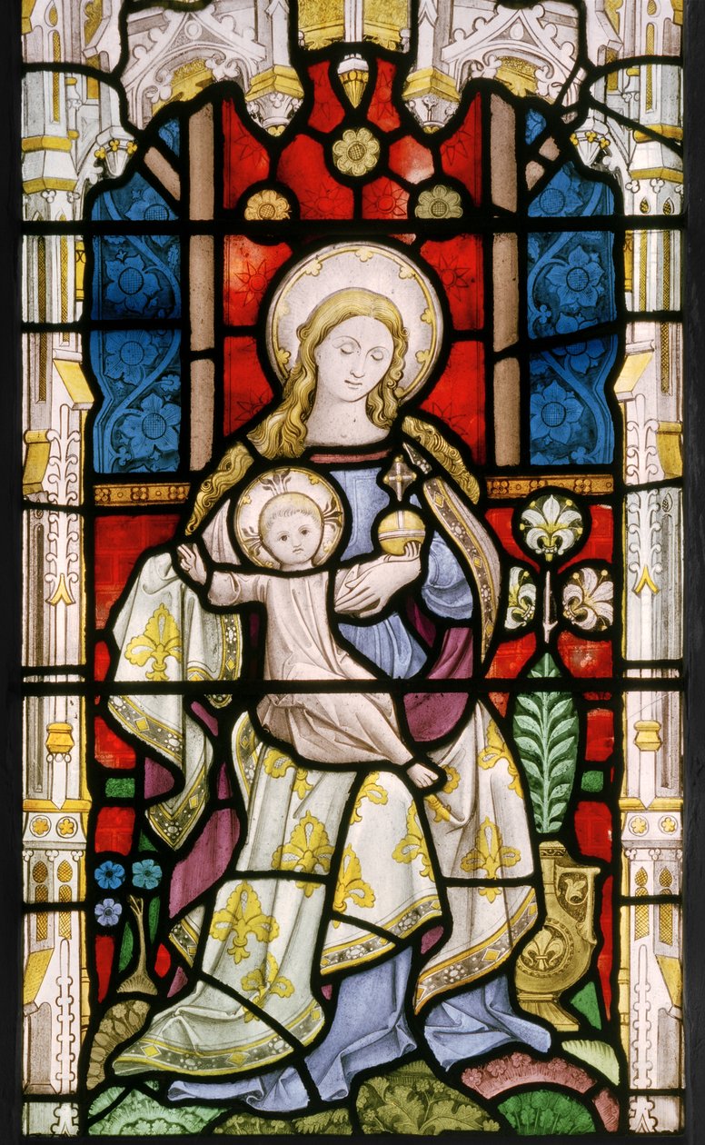 Madonna og barn, ca. 1863 (farget glass) av John Thomas Grylls