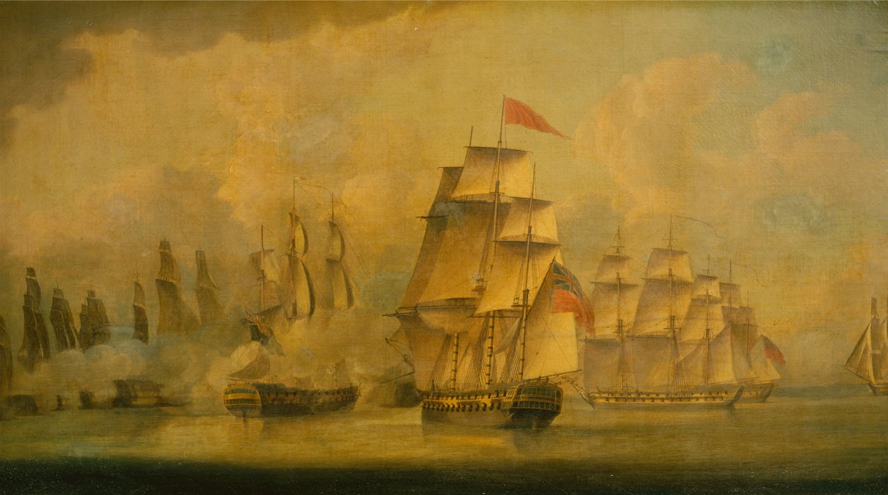 Slaget ved Malacca-stredet, 15. februar 1804 av John Thomas Serres