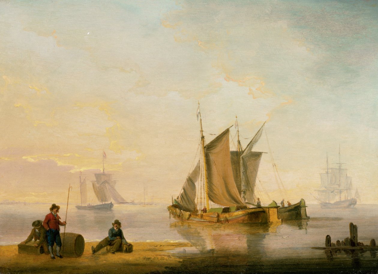The Harbour at Weymouth, 1805 (penn, blekk og akvarell på papir) av John Thomas Serres