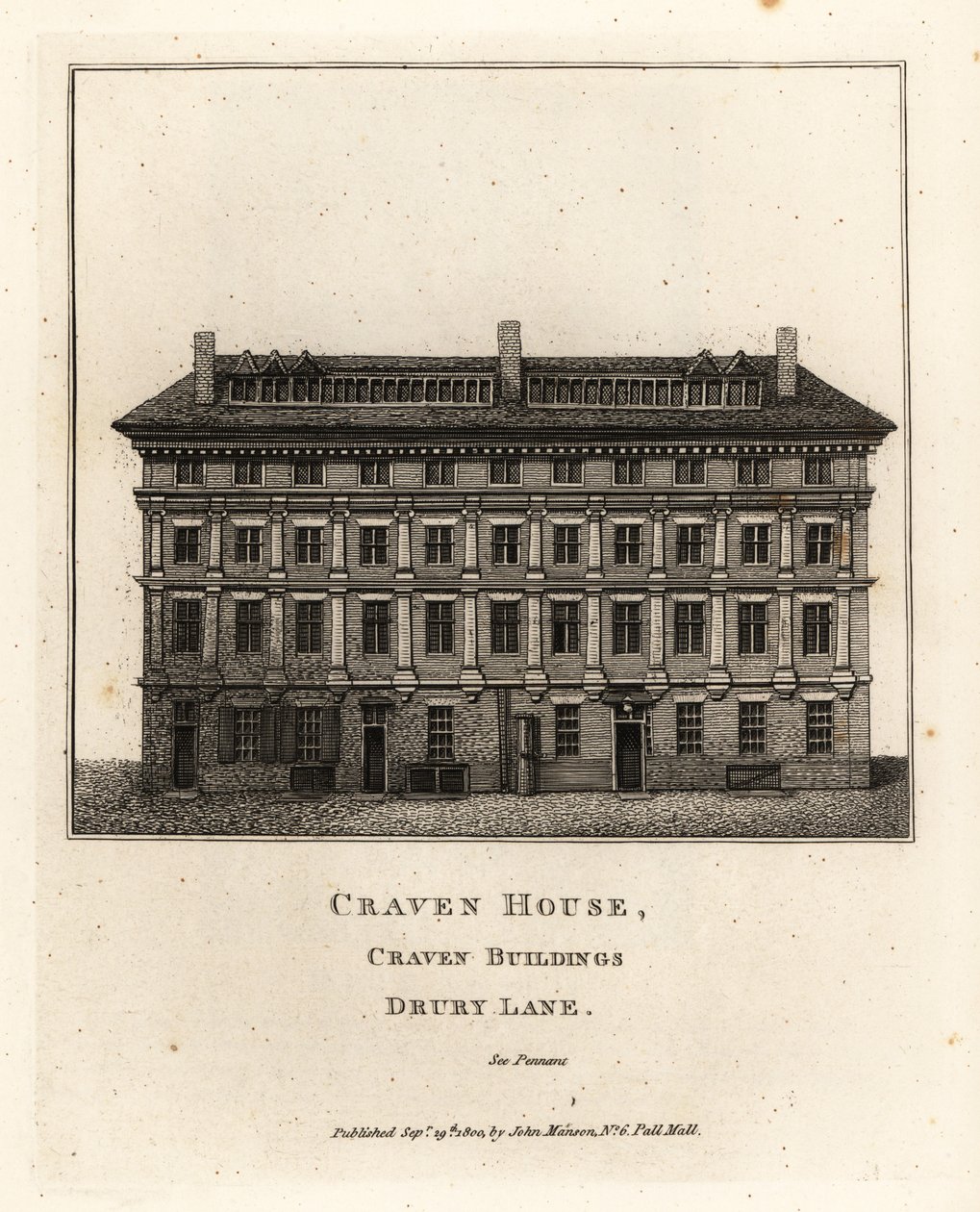 Craven House, Craven Buildings, Drury Lane, London av John Thomas Smith
