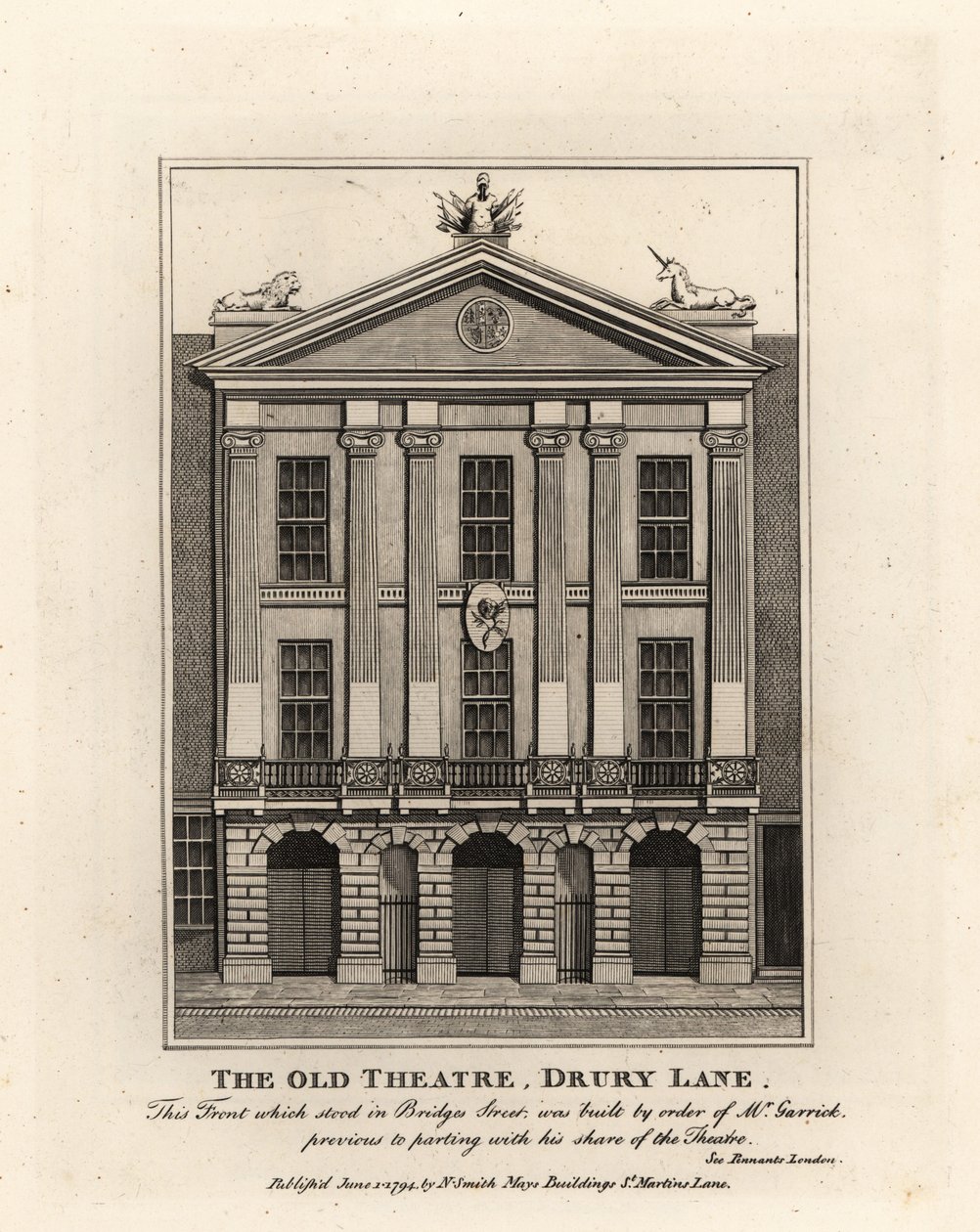 Foran Old Theatre, Drury Lane av John Thomas Smith