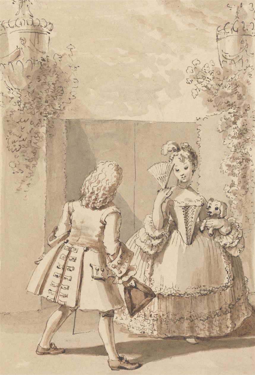 Hogarth erklærer sin kjærlighet til frøken Thornhill av John Thomas Smith