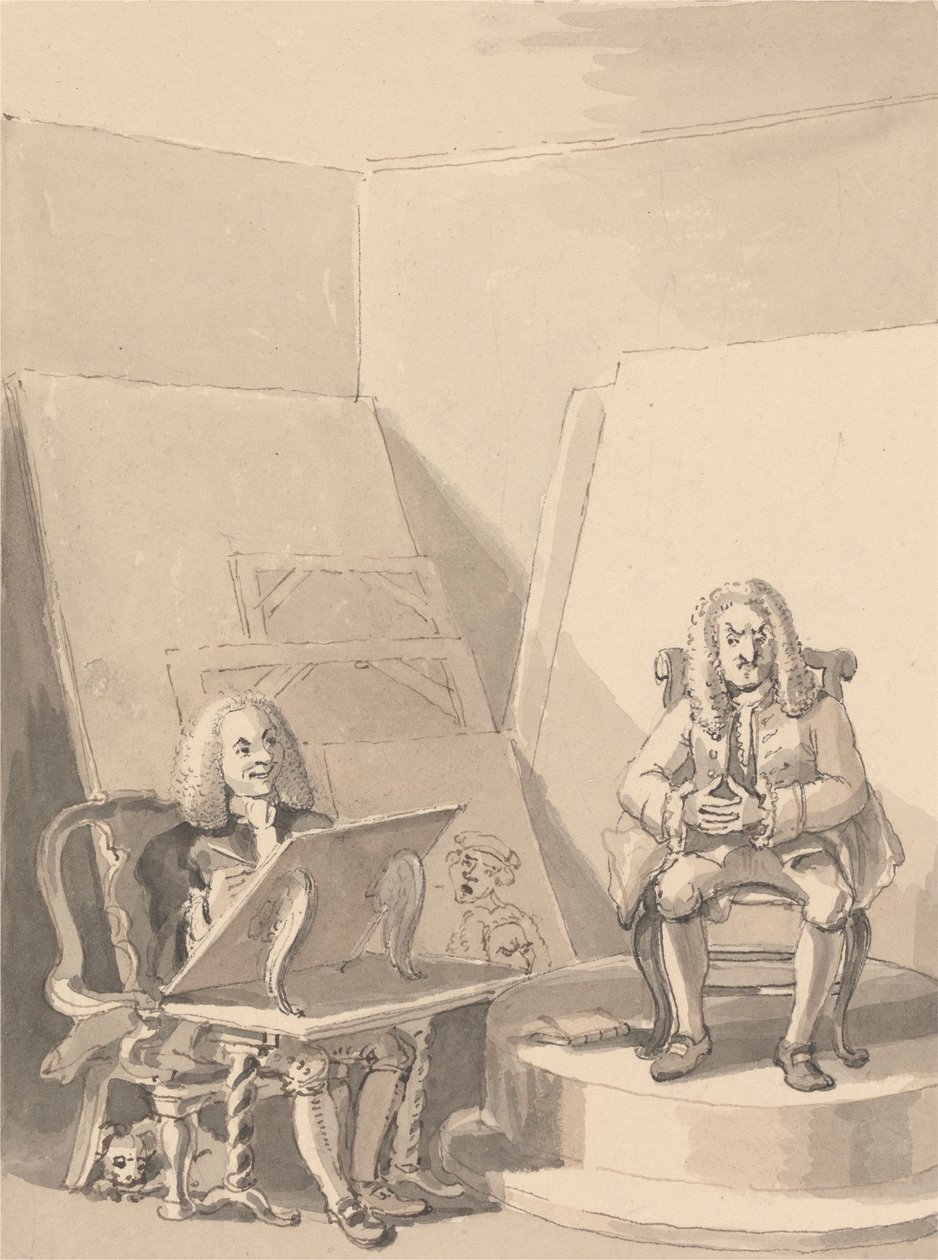 Hogarth lager et portrett av H. Fielding, for en bokhandler, fra funksjonene til Garrick som lånte en av forfatterens parykker for det spesielle formålet. Det finnes ikke noe ekte portrett av ham av John Thomas Smith