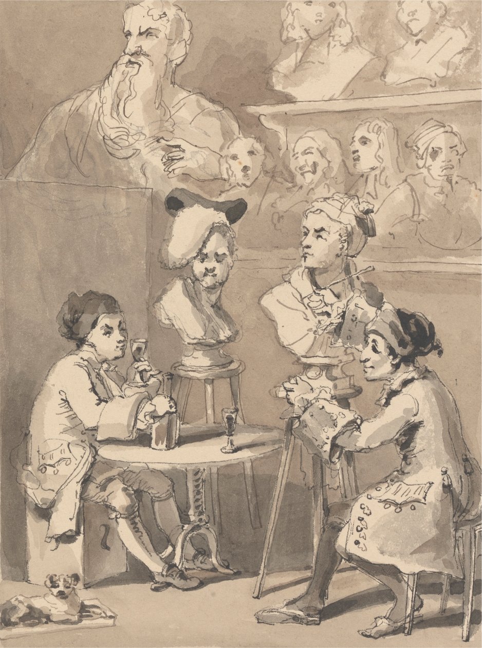 Hogarth sitter til Roubiliac for sin byste av John Thomas Smith
