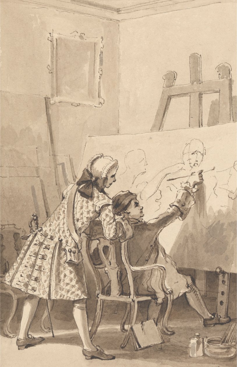 Hogarth-maler 'The Lady's Last Stake', i nærvær av Lord Charlemont av John Thomas Smith
