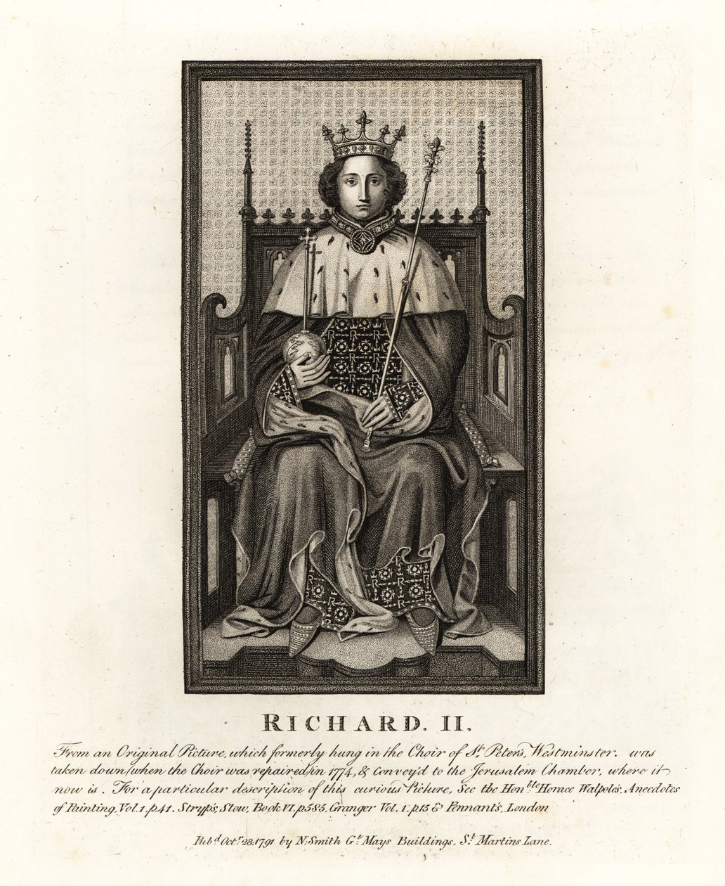 Kong Richard II av England, fra et originalt bilde hang i Choir of St Peter
