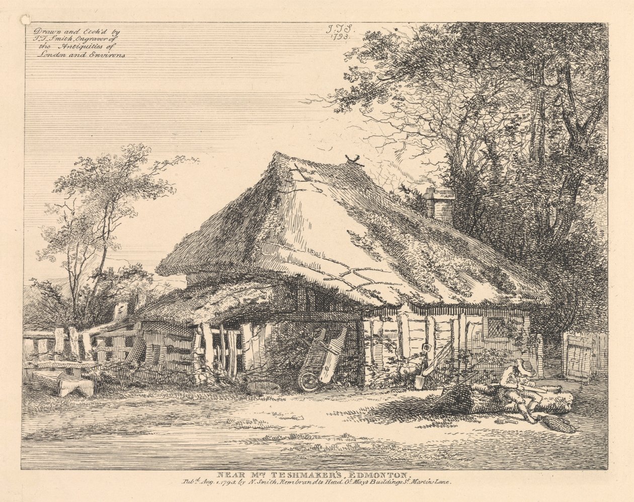 Nær Mr. Teshmaker's Edmonton, ytre forstad - nord av John Thomas Smith