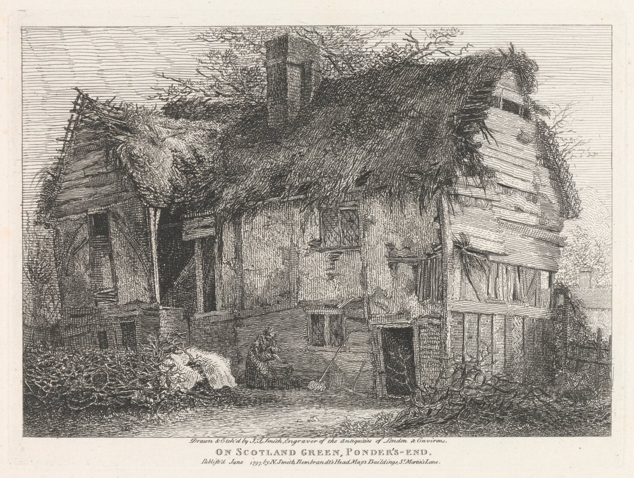 På Scotland's Green, Ponder's - End, Outer Suburb - North av John Thomas Smith