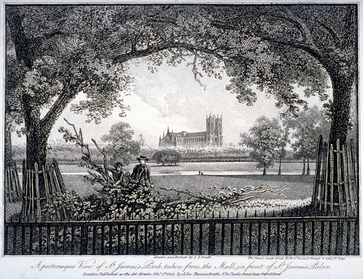 St James Park, fra kjøpesenteret foran St James