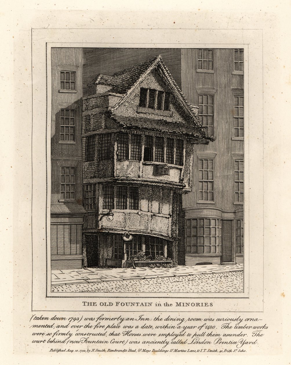 Den gamle fontenen i Minories prestegjeld, London av John Thomas Smith