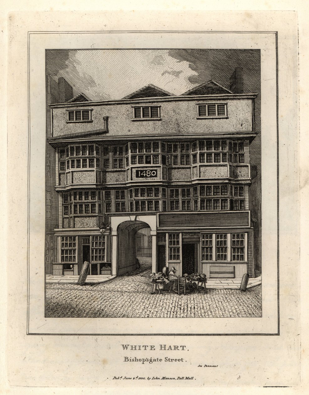 The White Hart, Bishopsgate Street av John Thomas Smith