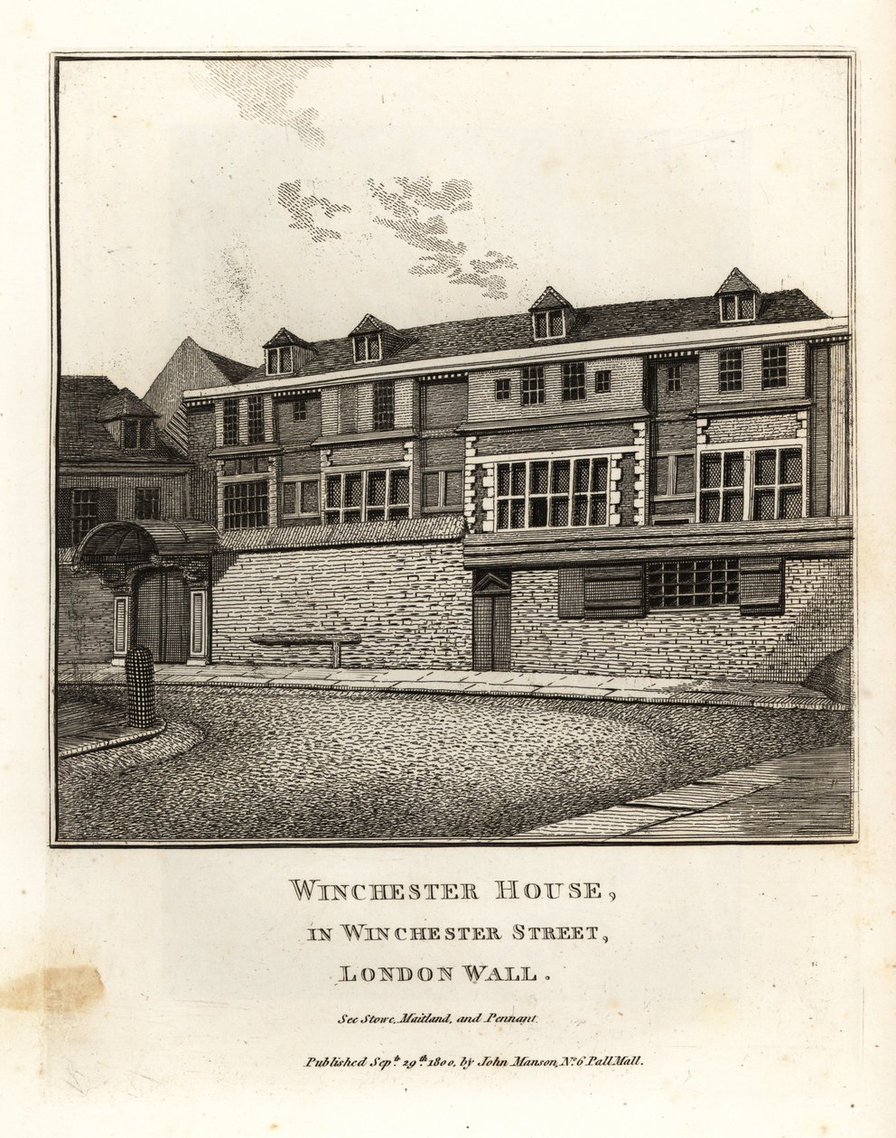 Winchester House i Winchester Street, London Wall av John Thomas Smith