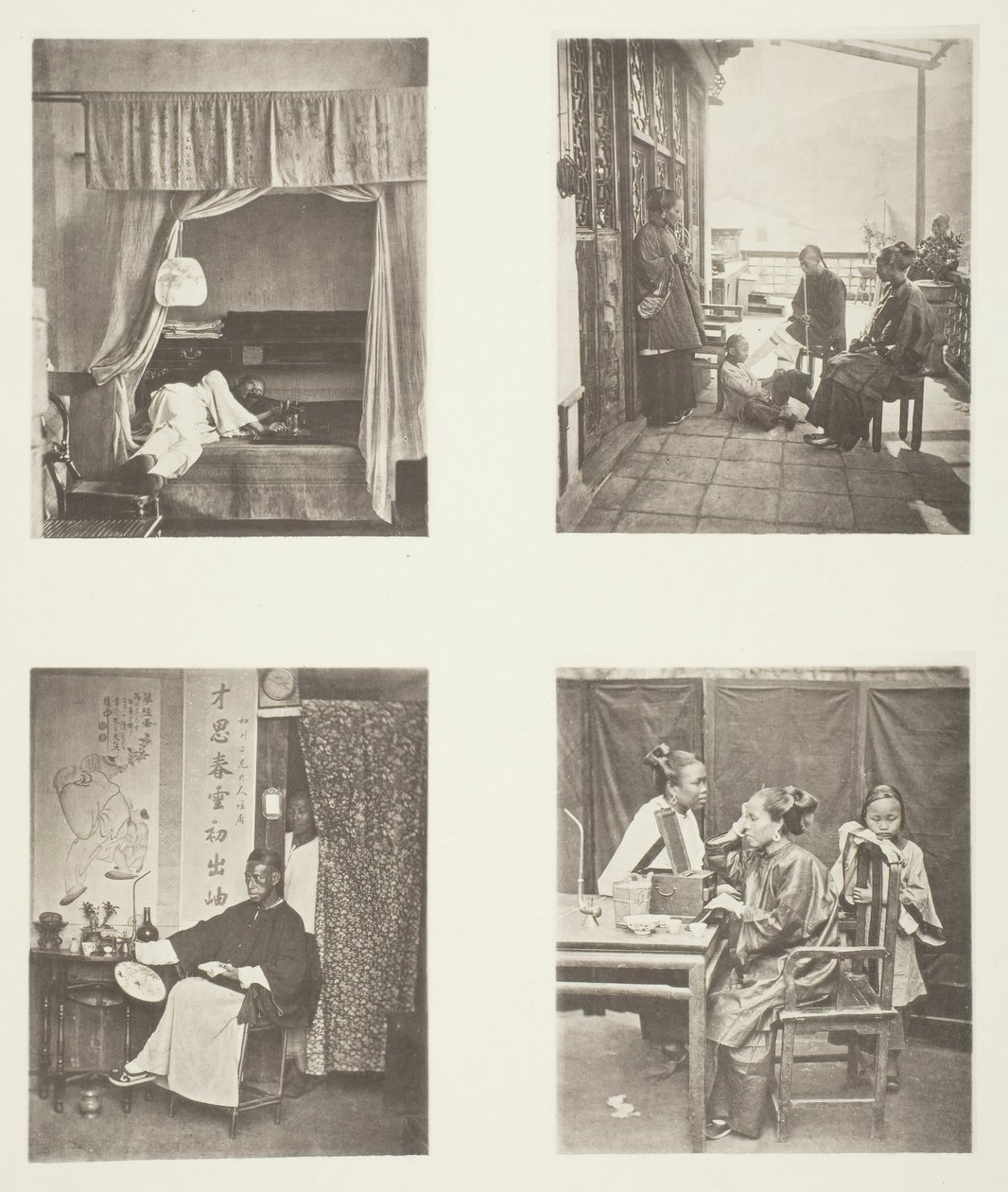 En eim av opiumsrør hjemme, etter middag, lesning for æresbevisninger, toalettet, ca. 1868. av John Thomson