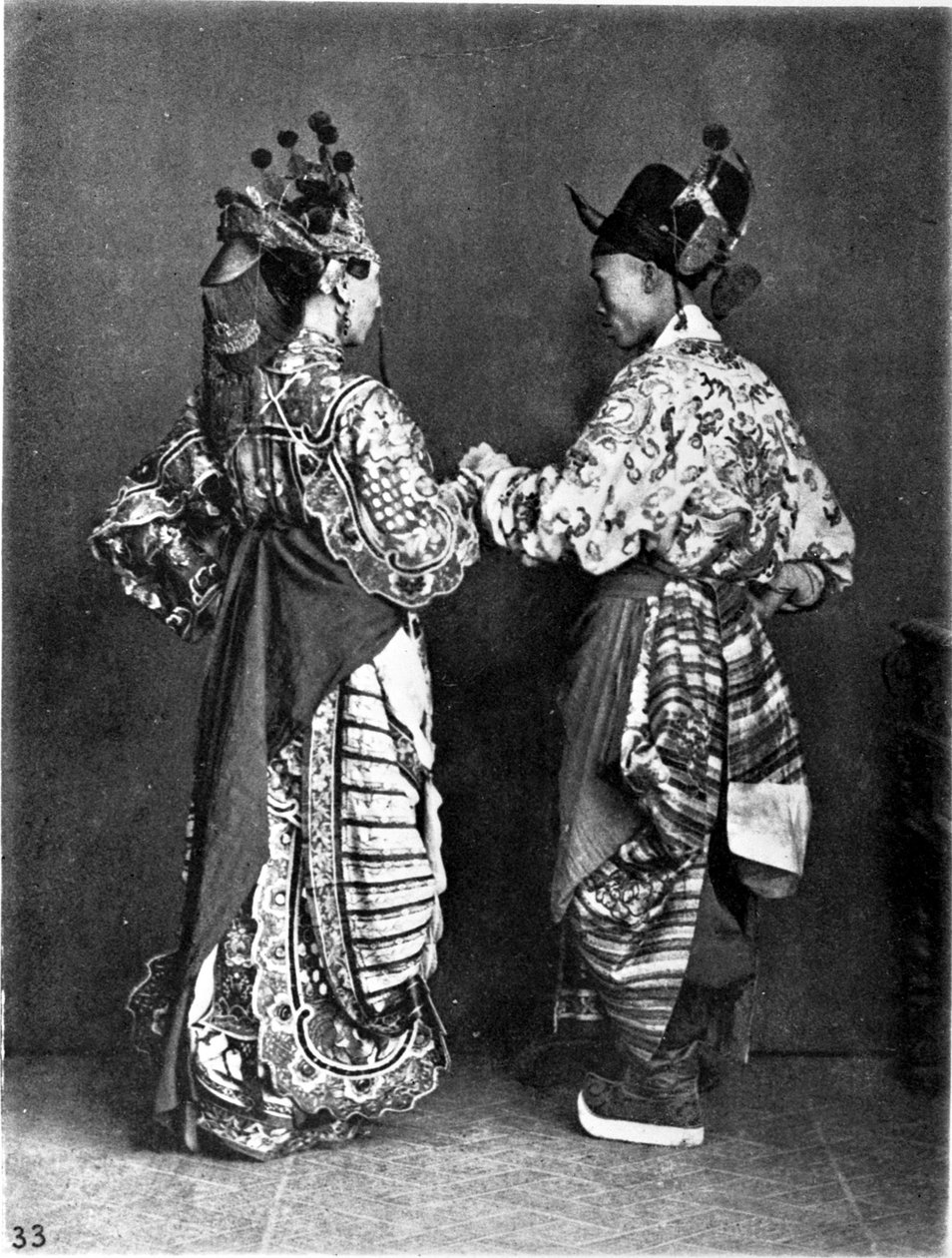 Kina, 2 skuespillere (menn) ca. 1870 (bilde) av John Thomson