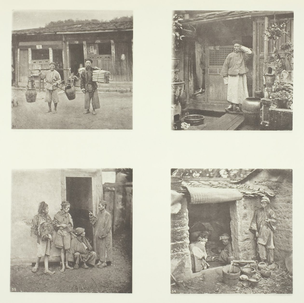 Foochow Coolies, A Foochow-detektiv, The Chief of Thieves, Beggars Living in a Tour, ca. 1868. av John Thomson