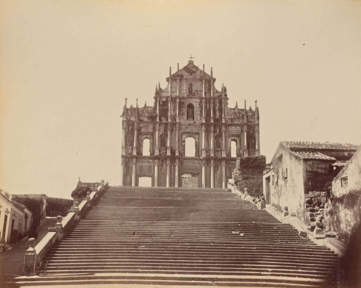 Ruinene av den gamle katedralen, Macao av John Thomson