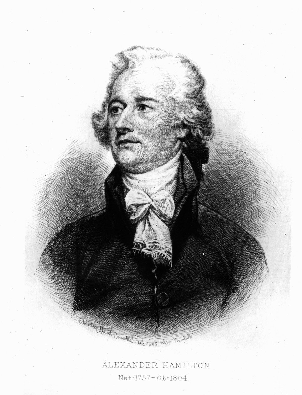 Alexander Hamilton, gravert av Albert Rosenthal, 1888 av John Trumbull