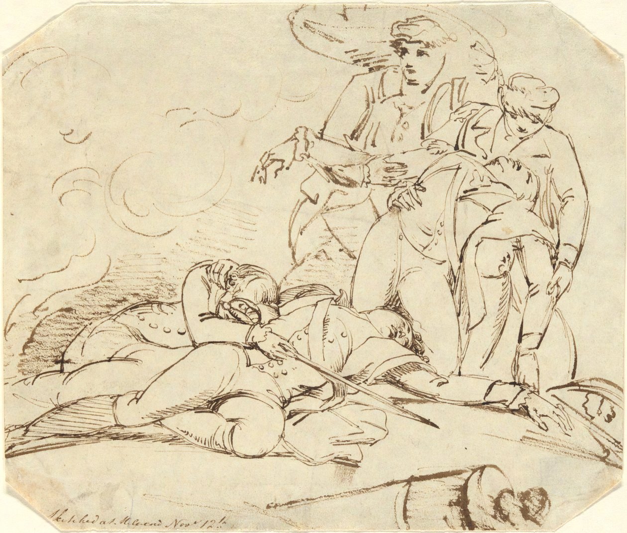 General Montgomerys død i angrepet på Quebec, 31. desember 1775 av John Trumbull