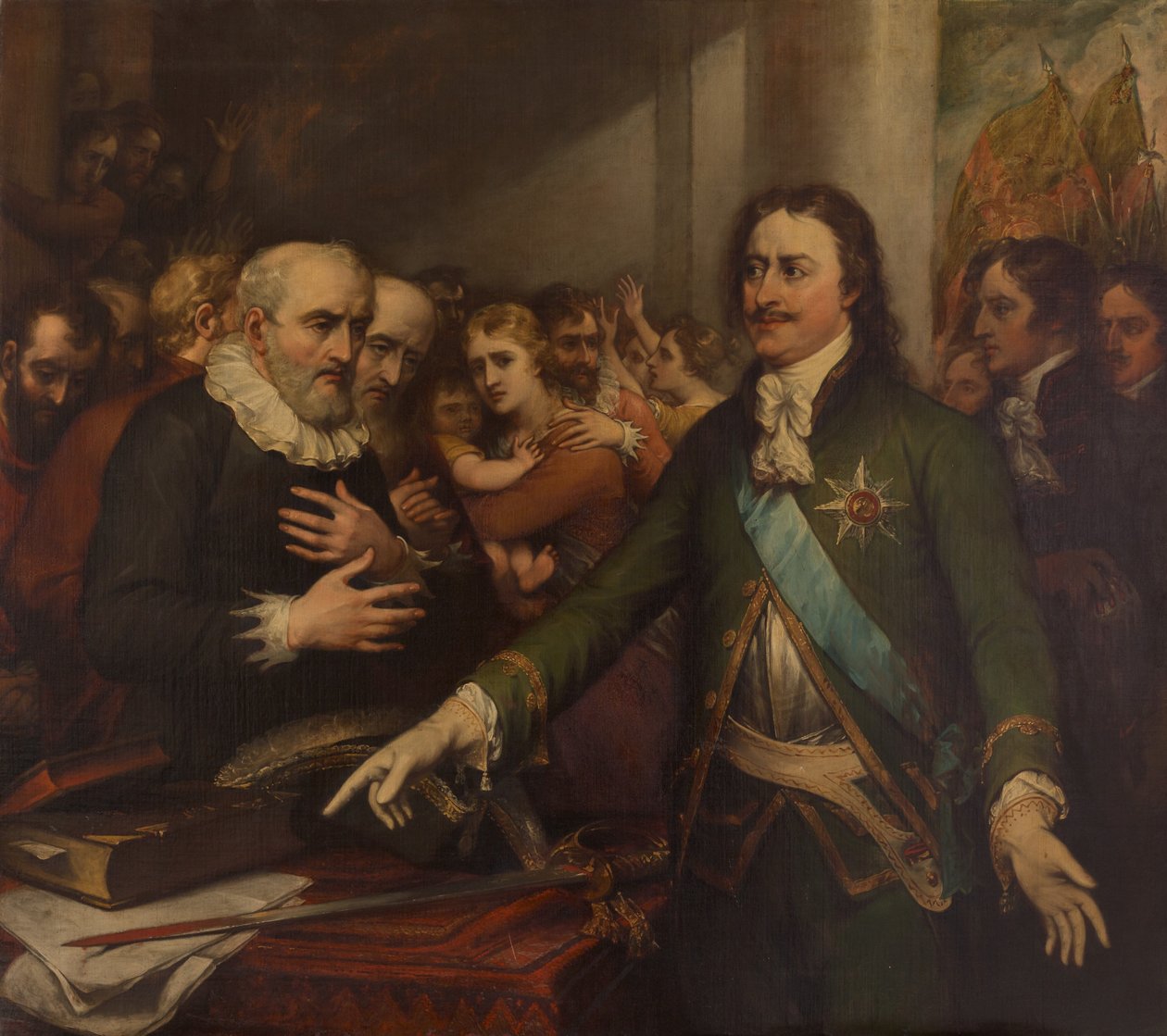 Peter den store ved erobringen av Narva, 1704 av John Trumbull
