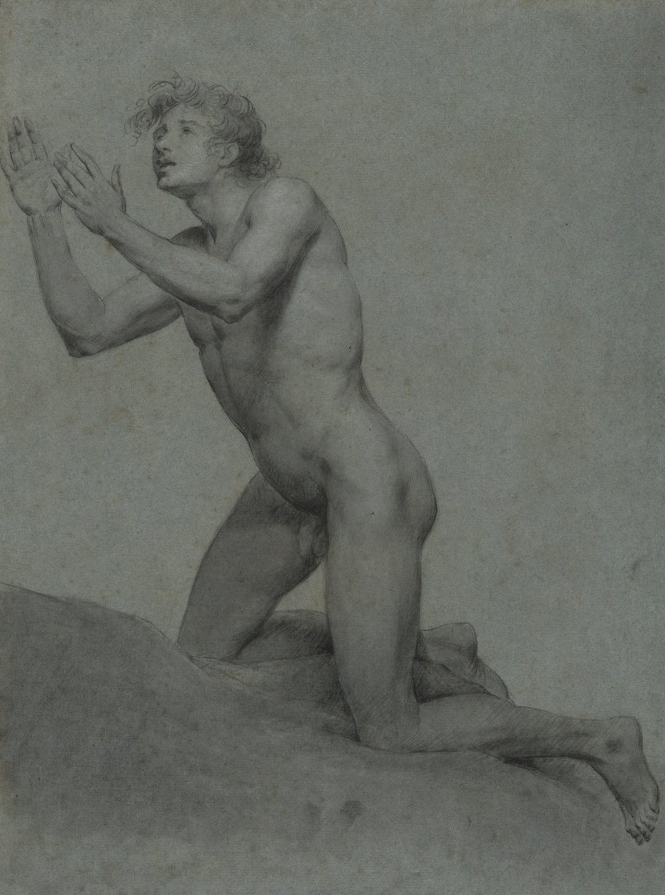 Skisse av en mannlig nakenlivsstudie av John Trumbull