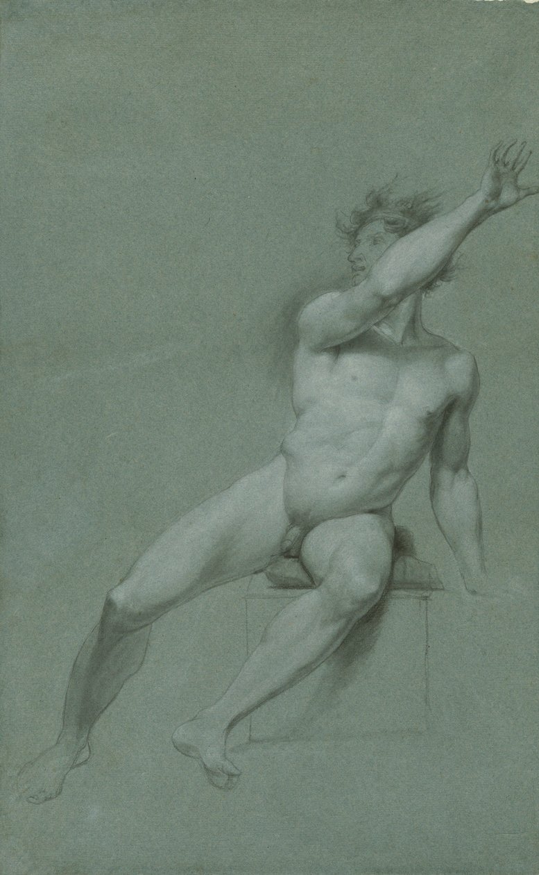 Skisse av en mannlig nakenlivsstudie av John Trumbull