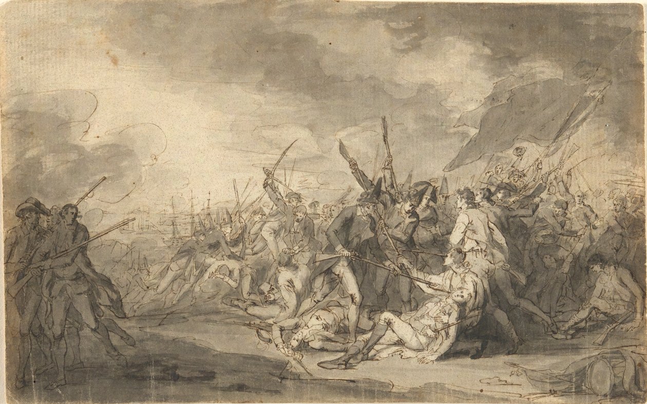 Studie for The Death of General Warren i slaget ved Bunker av John Trumbull