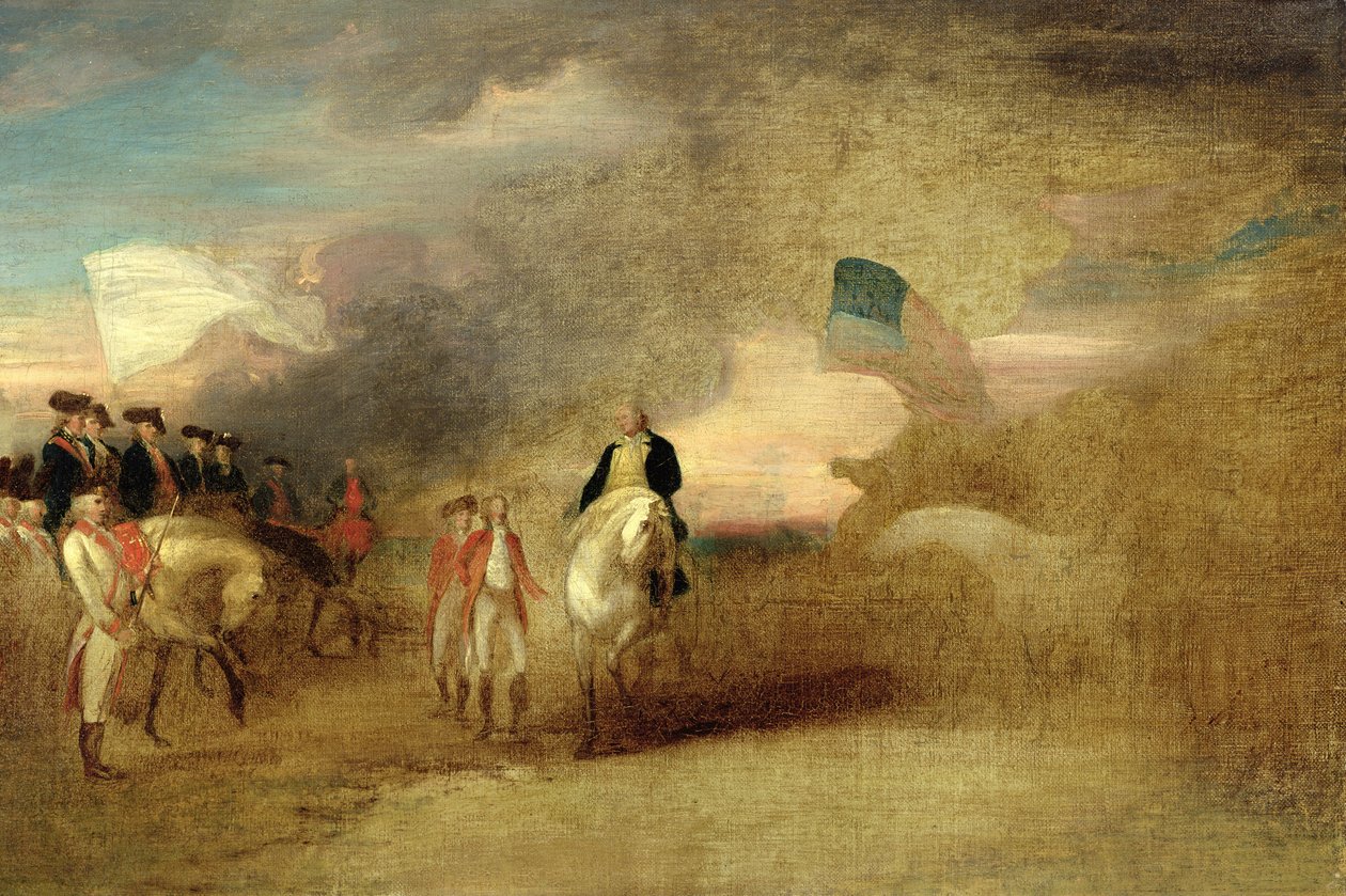 Overgivelse av Cornwallis i Yorktown, 1787 av John Trumbull