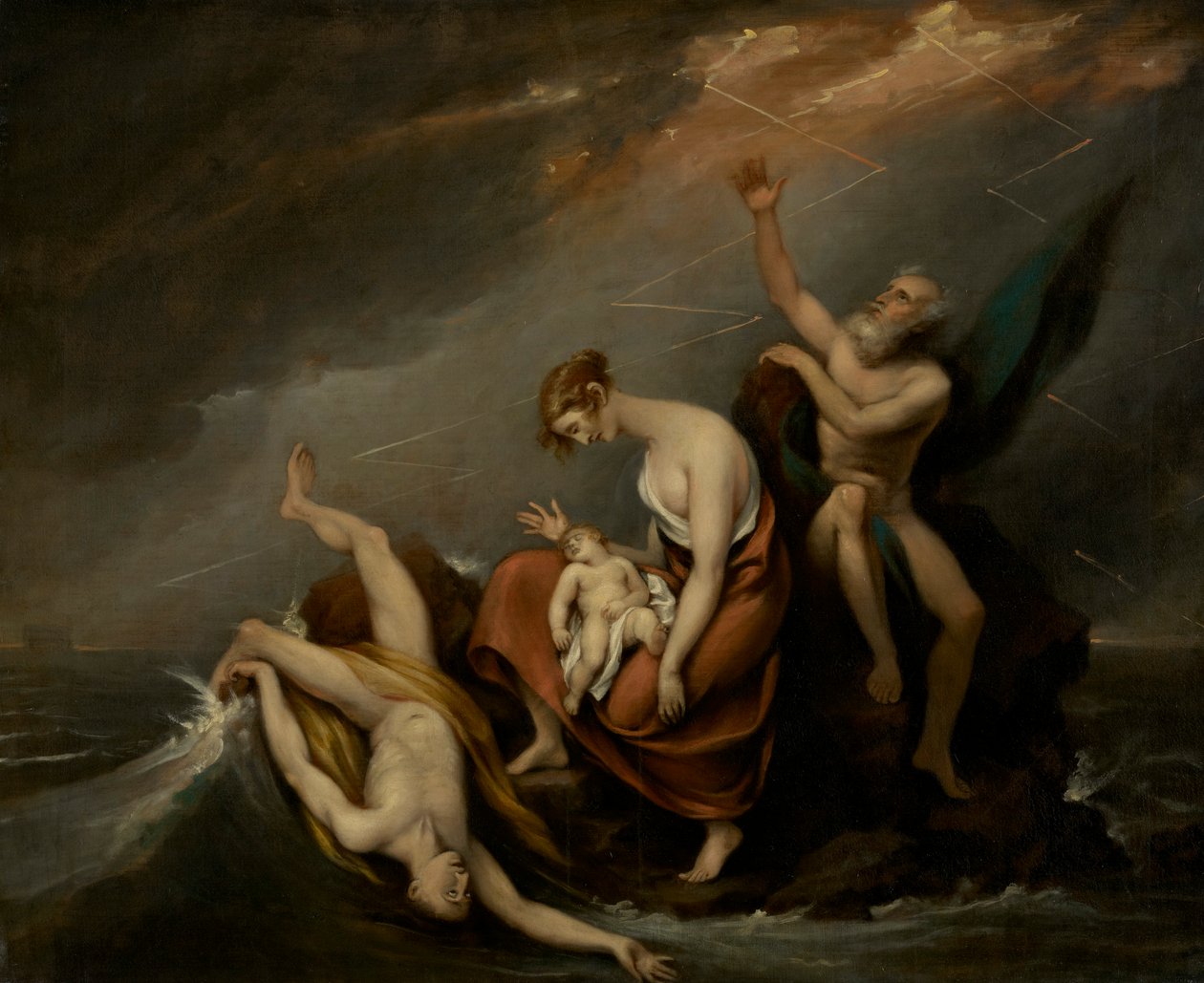 Den siste familien som omkom i syndfloden (1. Mosebok 7:4-24) av John Trumbull