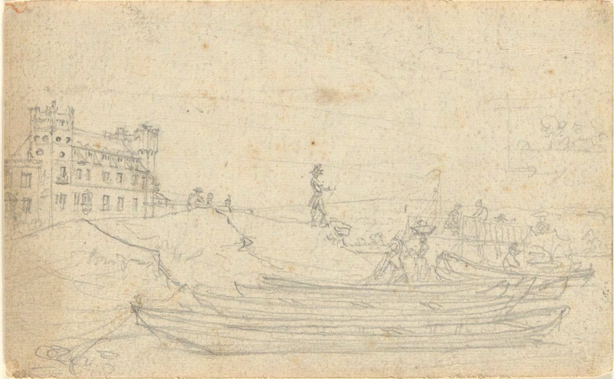 Uten tittel, fra folio: Skisser i Frankrike og Tyskland, ett av 22 ark i Folio B av John Trumbull