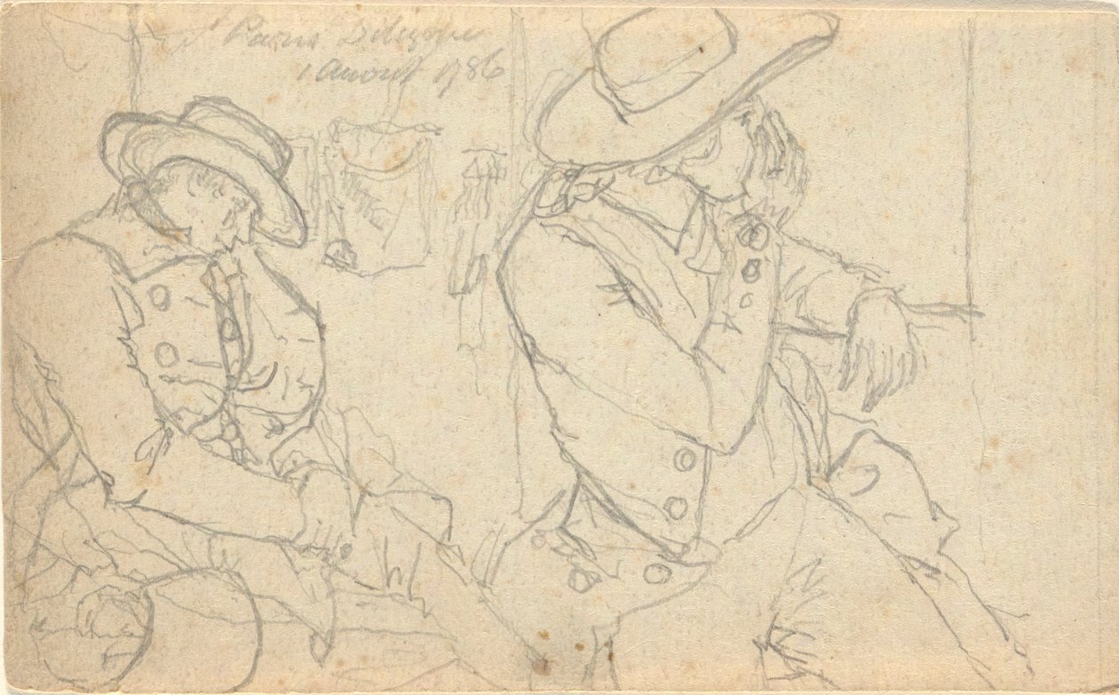 Uten tittel, fra folio: Skisser i Frankrike og Tyskland, ett av 22 ark i Folio B av John Trumbull