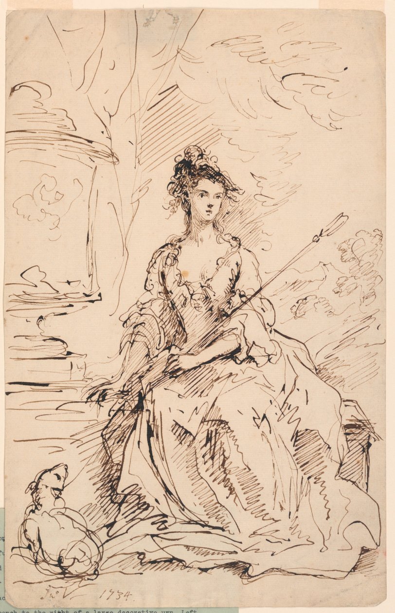 Portrett av en dame (Peg Woffington?) som en gjeterinne av John Vanderbank