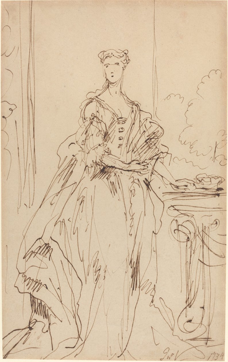 Portrett av en stående dame av John Vanderbank