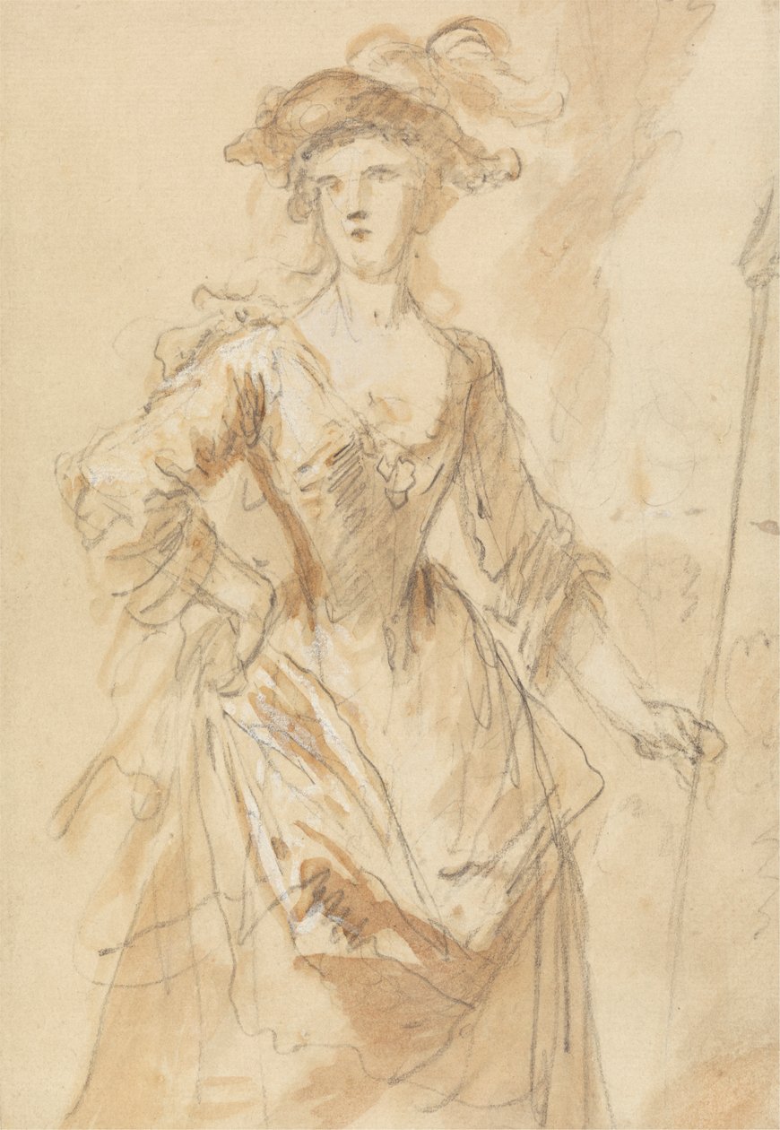 Portrett av en ung dame som hyrdedame av John Vanderbank