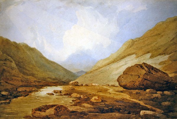 A View in the Pass of Llanberis (akvarell på papir) av John Varley