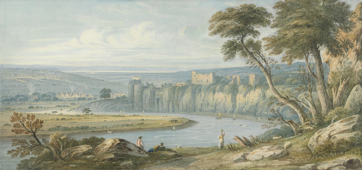 Chepstow Castle (wc på papir) av John Varley