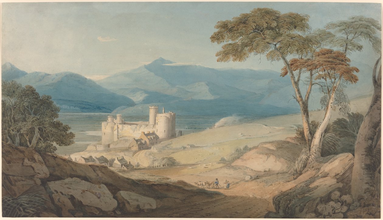 Harlech Castle og Snowdon av John Varley