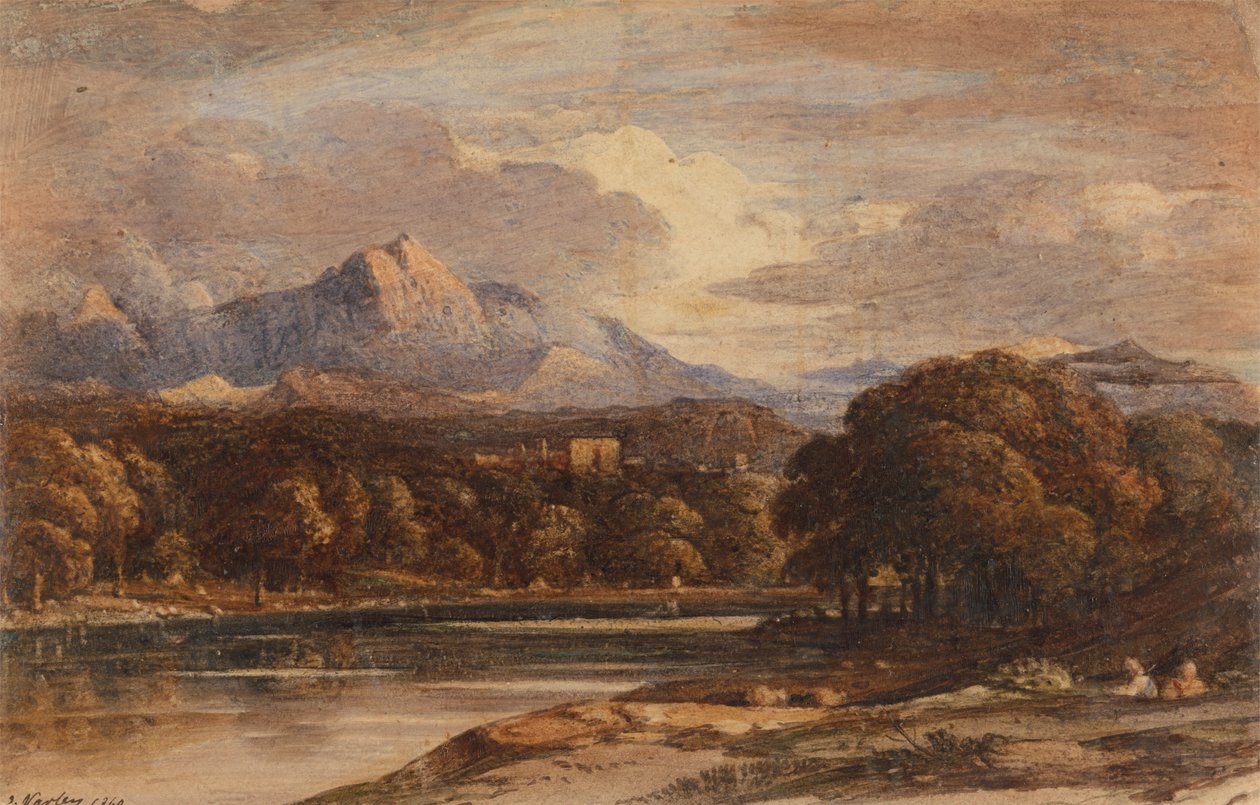 Fjelllandskap med innsjø av John Varley