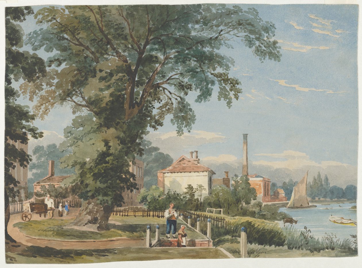 Ved Themsen ved Hammersmith av John Varley
