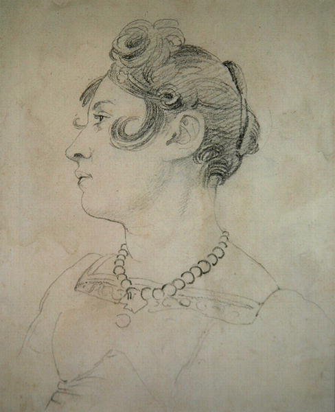 Portrett av Matilda Lowry (blyant på papir) av John Varley
