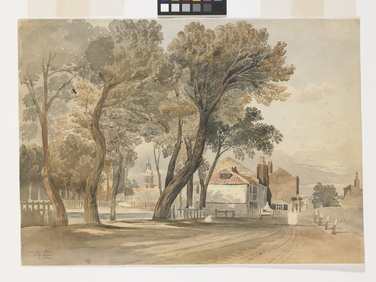 Sketch From Nature On The Thames (Chelsea) (akvarell over blyant på hvitt papir) av John Varley