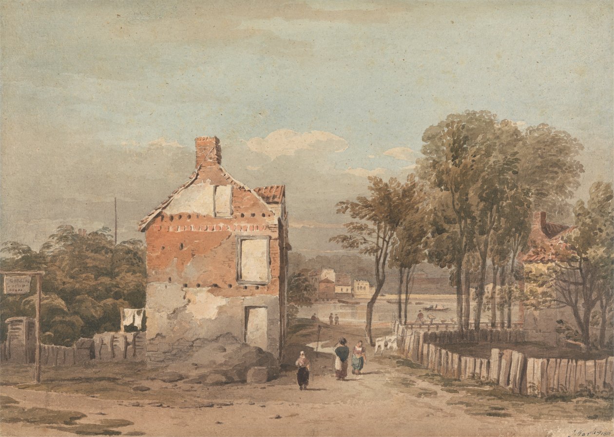 Themsen nær Penitentiary, Millbank, London av John Varley