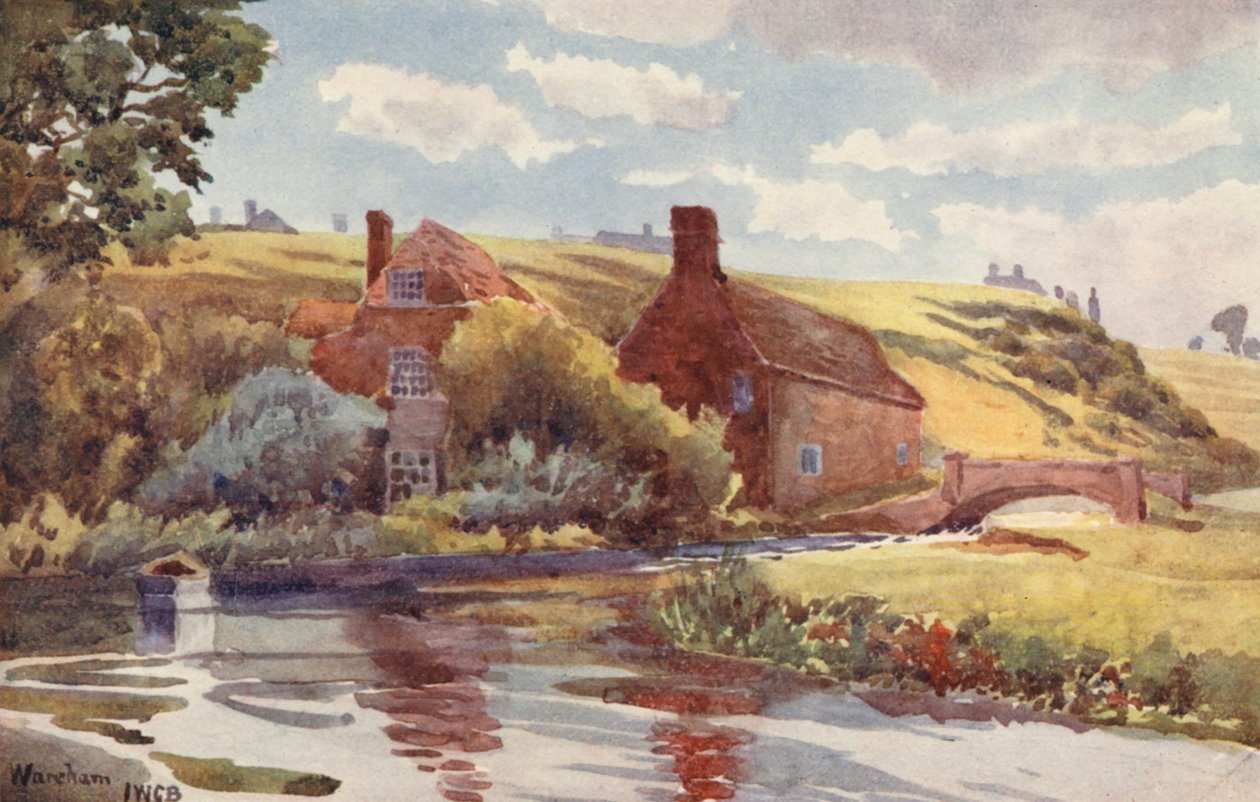 Old Mill, Wareham (fargelitografi) av John W.G. Bond