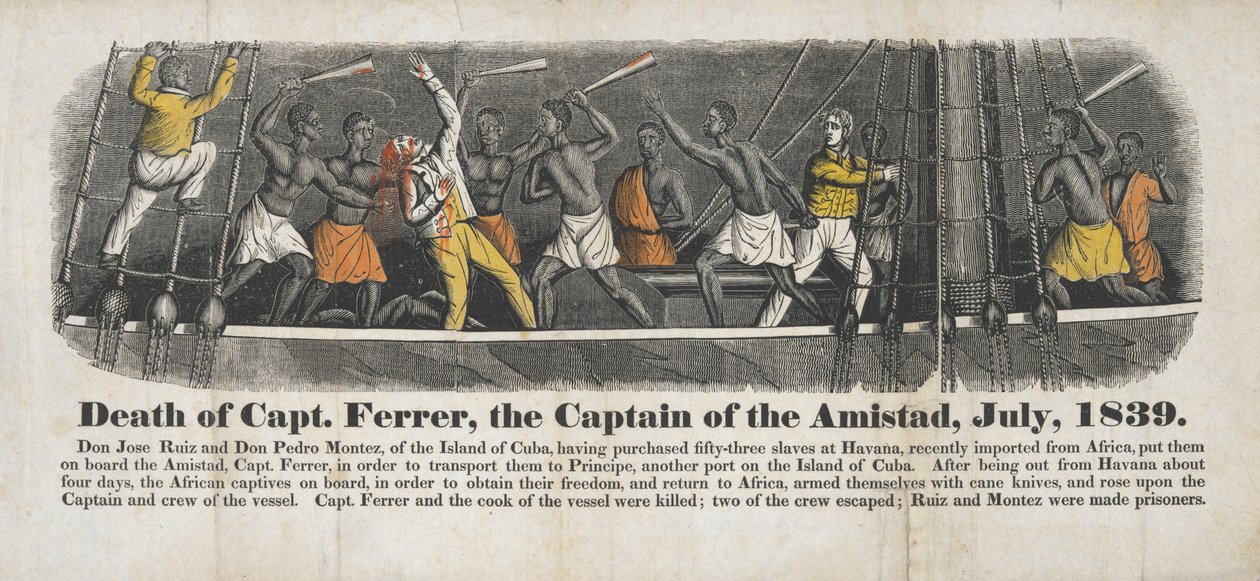 Død av kaptein Ferrer, kapteinen på Amistad, juli 1839 av John Warner Barber