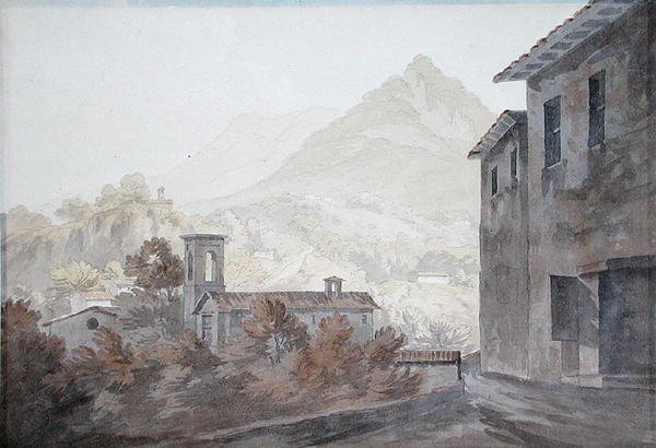 Luganosjøen (akvarell på papir) av John Warwick Smith
